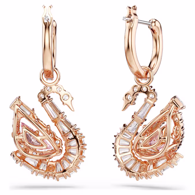 Swan drop earrings